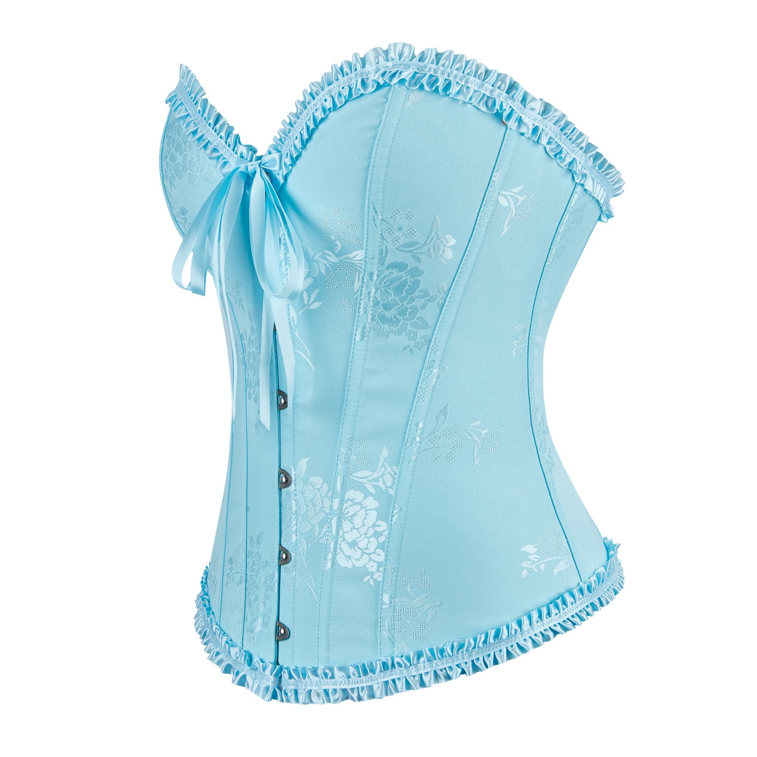 Women Floral Overbust Sexy Corset Overbust Brocade Korset Shaper